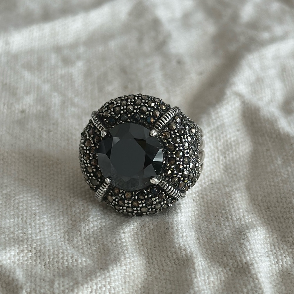 Black Spinel Ring Sz8